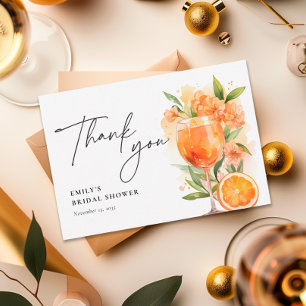 Carte De Remerciements Aperol Spritz Fête des mariées aquarelle