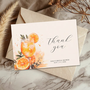 Carte De Remerciements Aperol Spritz Fête des mariées aquarelle