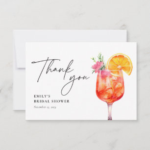 Carte De Remerciements Aperol Spritz Floral Bridal Shower