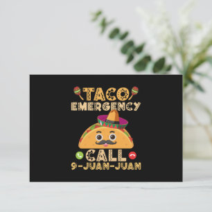 Carte De Remerciements Appel d'urgence Taco Drôle Cinco de Mayo Mexicain