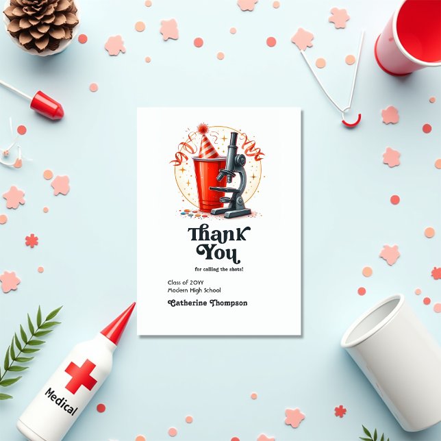 Carte De Remerciements "Appelez les chaussures" Drôle infirmière photo ("Call the Shots" Funny Nurse Graduation Photo Thank You Card)