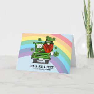 Carte De Remerciements Appelle-moi Lucky Irish Gnome Jour de la Saint Pat
