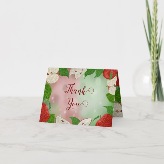 Carte De Remerciements Apple Of My Eye Baby Shower Folded Thank You Card (Devant)