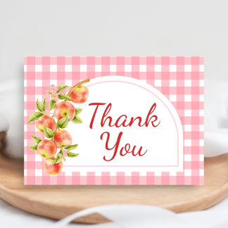Carte De Remerciements Apple of Our Eye Gingham Baby Shower