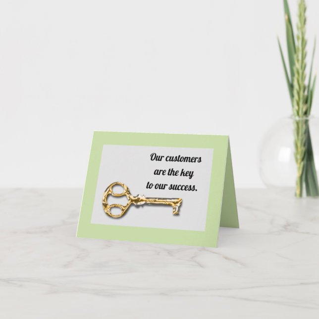 Carte De Remerciements Appréciation de la clientèle Vous êtes la clé  (Devant)