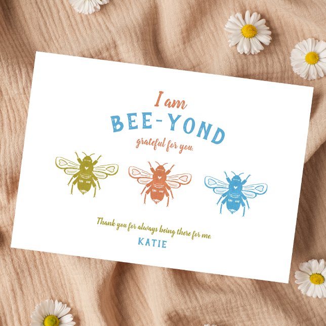Carte De Remerciements Appréciation de l'abeille à miel mignonne (Créateur téléchargé)