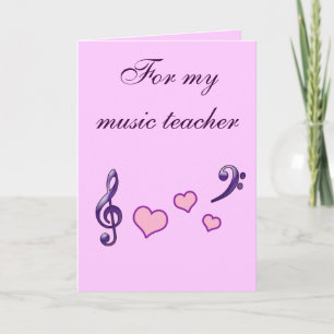 Carte De Remerciements Appréciation du coeur de l'enseignant de musique