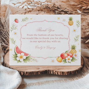 Carte De Remerciements Appréciation Florale de Fruits Tropicaux