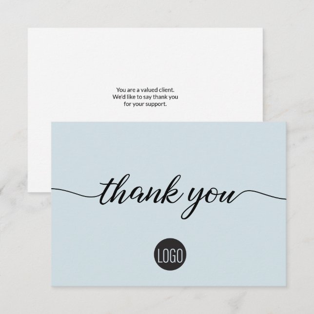 Carte De Remerciements Appréciation simple des clients de l'entreprise Bl (Devant / Derrière)
