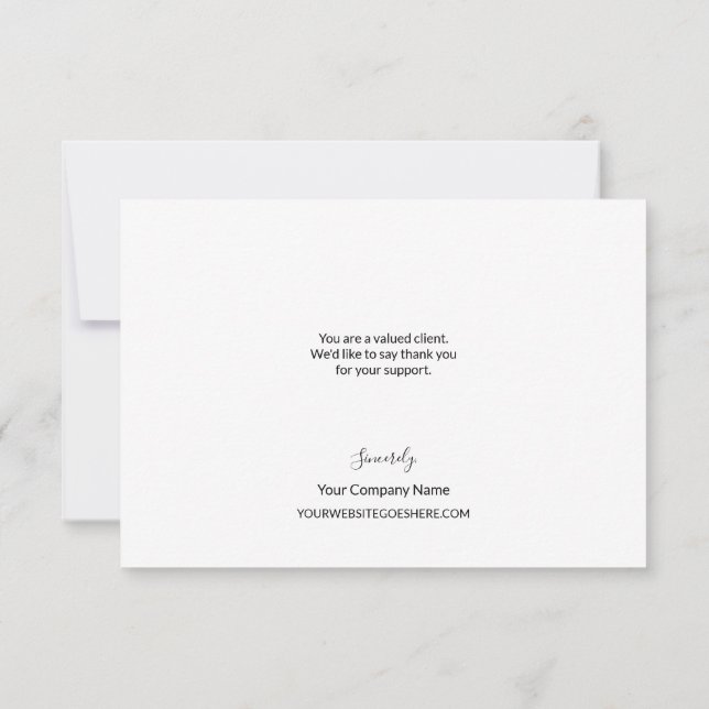 Carte De Remerciements Appréciation simple des clients d'entreprise rose (Dos)