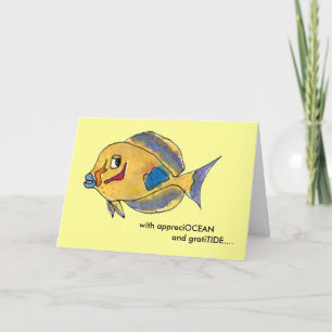 Carte De Remerciements AppreciOCEAN tang cartoon fish thank