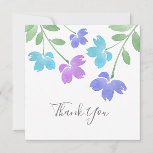 Carte De Remerciements Aqua, Eaux de l'aquarelle de Periwinkle