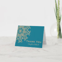 AQUAMARINE BLEU ET OR INDIEN MARIAGE REMERCIEMENTS
