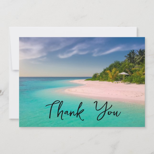 Carte De Remerciements Aquamarine Ocean Tropical Beach Scenic Photo (Devant)
