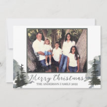 Aquarelle À feuillage persistant Mountain Scene Ho