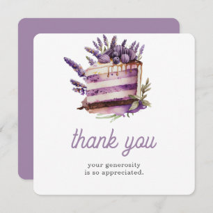 Carte De Remerciements Aquarelle Anniversaire Brunch Lavender Cake