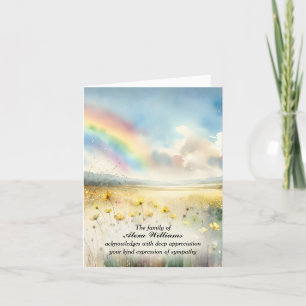Carte De Remerciements Aquarelle Arc-en-ciel en Fleur sauvage