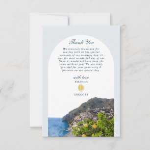 Carte De Remerciements Aquarelle Arch de la Côte d'Amalfi Italie Citrons