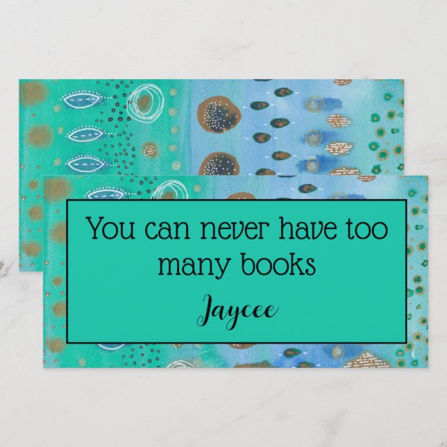 Carte De Remerciements Aquarelle art abstrait, marque de livre personnali (Devant / Derrière)