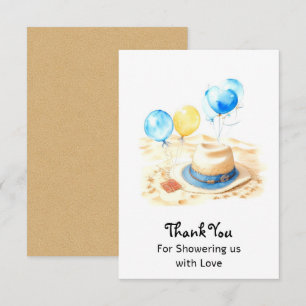 Carte De Remerciements Aquarelle Baby shower Cowboy Spirit
