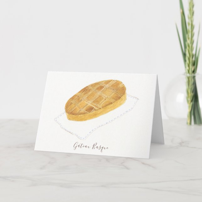 Carte De Remerciements Aquarelle basque de Gâteau (Devant)