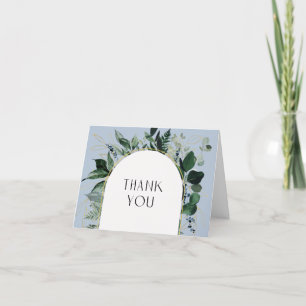 Carte De Remerciements Aquarelle bleu foncé moderne Verdure botanique
