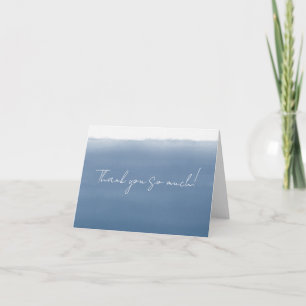 Carte De Remerciements Aquarelle Bleu Poussiéreux