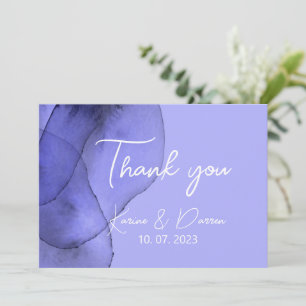 Carte De Remerciements Aquarelle bleu violet lavande
