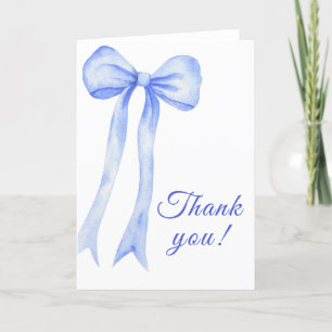Carte De Remerciements Aquarelle Bleue Fête Prénatale pour Garçon à l'Arc