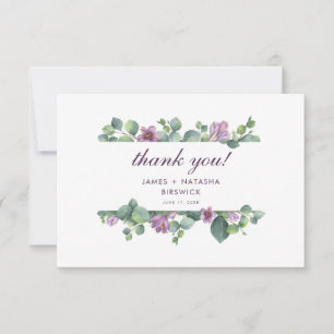 Carte De Remerciements Aquarelle Botanique Eucalyptus Mariage