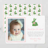 Aquarelle Boxwood Spring Bunny Pink Bow Photo
