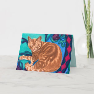 Carte De Remerciements Aquarelle Chat et courtepointe