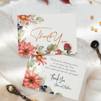 Carte De Remerciements Aquarelle colorée Fleur sauvage de marguerite