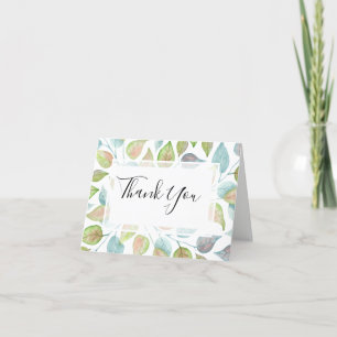 Carte De Remerciements Aquarelle colorée moderne Feuille Mariage de feuil