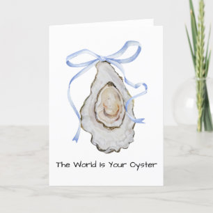 Carte De Remerciements Aquarelle Coquette Oyster