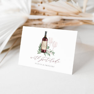 Carte De Remerciements Aquarelle Couples botaniques de vin rouge