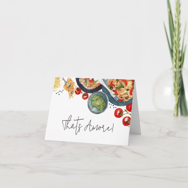 Carte De Remerciements Aquarelle cuisine italienne C'est plus ! (Devant)