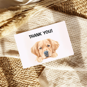 Carte De Remerciements Aquarelle Cute Peeking Golden Personnalisé