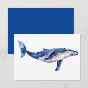 Carte De Remerciements Aquarelle de baleine