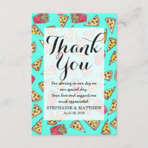 Carte De Remerciements Aquarelle de fin gourmet de pommes frites de pizza