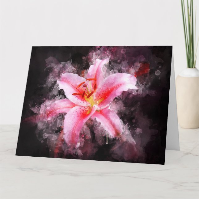 Carte De Remerciements Aquarelle de fleur de Stargazer - bb 01 (Devant)