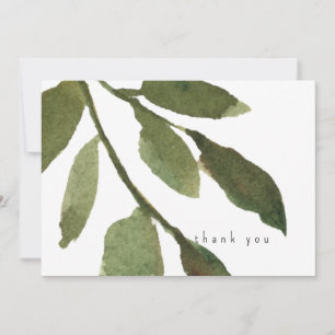 Carte De Remerciements Aquarelle de la tige Simple personnalisée