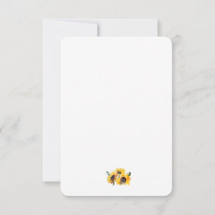 Carte De Remerciements Aquarelle de tournesol brillant Fabuleux 50