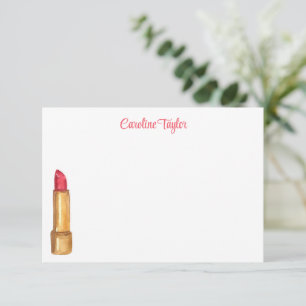 Carte De Remerciements Aquarelle Designer Lipstick maquillage personnalis