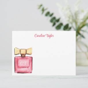 Carte De Remerciements Aquarelle Designer Monogramme Parfum Parfum