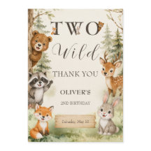 Aquarelle Deux Sauvages 2e Anniversaire en Forêt R