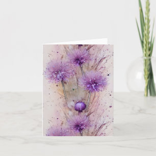 Carte De Remerciements Aquarelle Dreamy Pastel Allium Flowers
