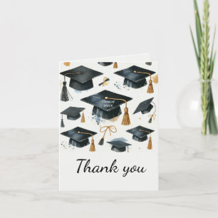 Carte De Remerciements Aquarelle Élégante Graduation Moderne