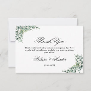 Carte De Remerciements Aquarelle Eucalyptus Mariage de feuillage