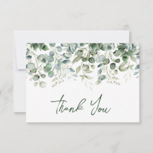 Carte De Remerciements Aquarelle Eucalyptus Mariage de verdure